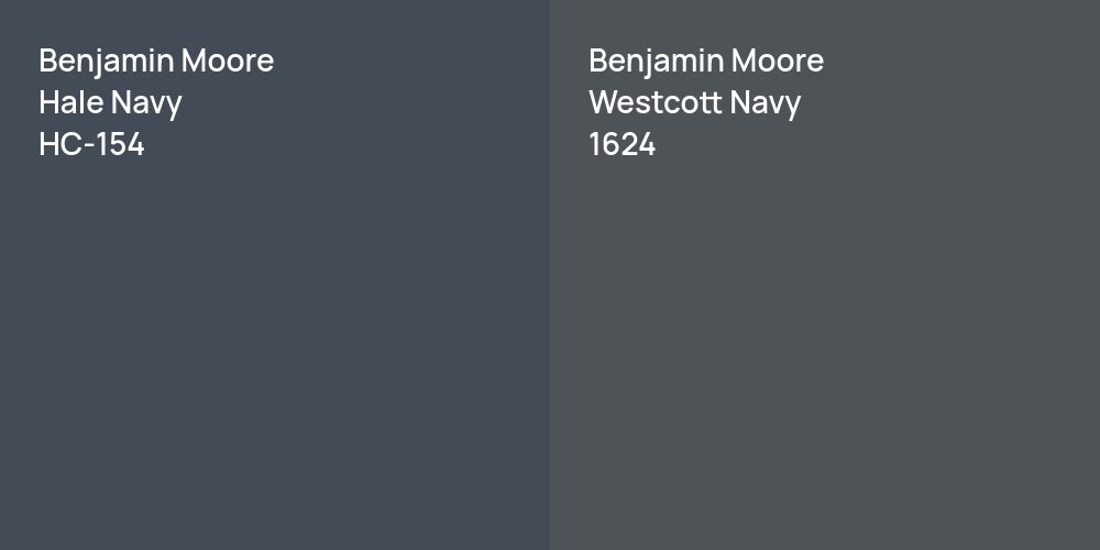 Benjamin Moore Hale Navy vs. Benjamin Moore Westcott Navy