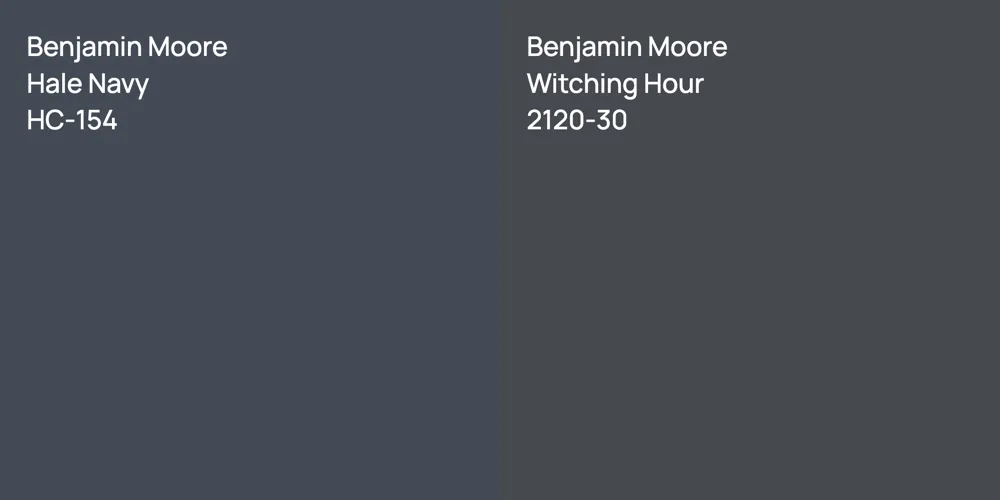 Benjamin Moore Hale Navy vs. Benjamin Moore Witching Hour