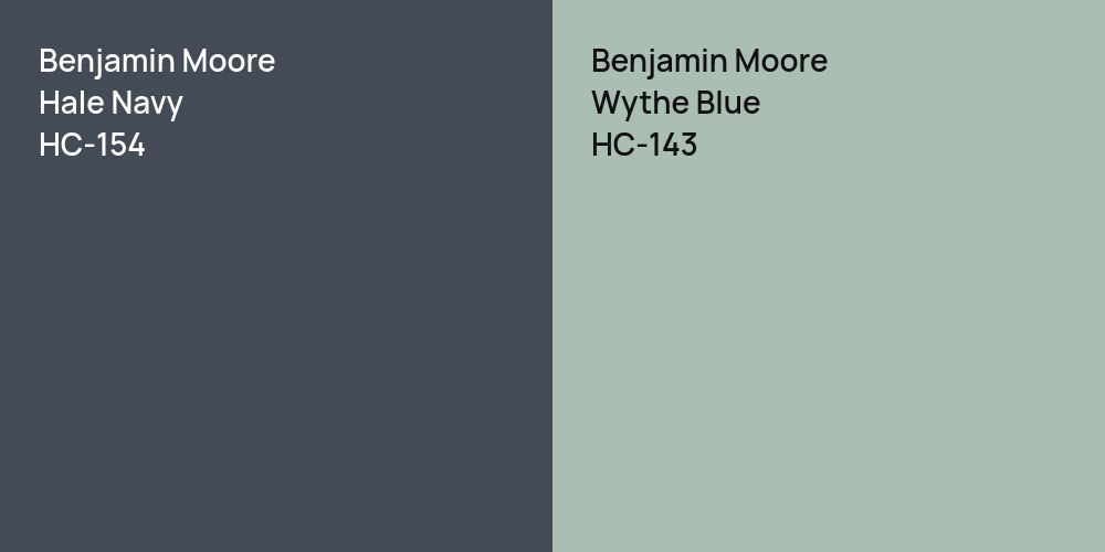 Benjamin Moore Hale Navy vs. Benjamin Moore Wythe Blue