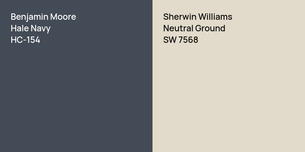 Benjamin Moore Hale Navy vs. Sherwin Williams Neutral Ground