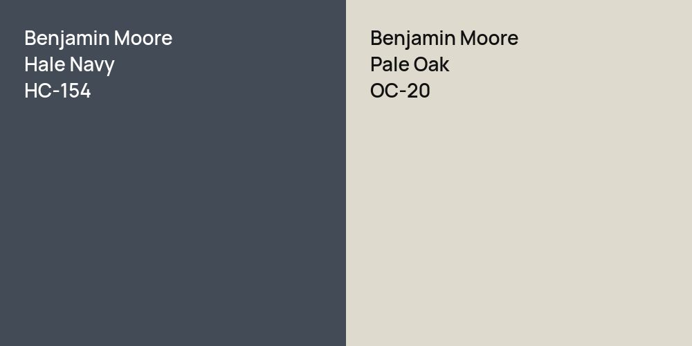 Benjamin Moore Hale Navy vs. Benjamin Moore Pale Oak