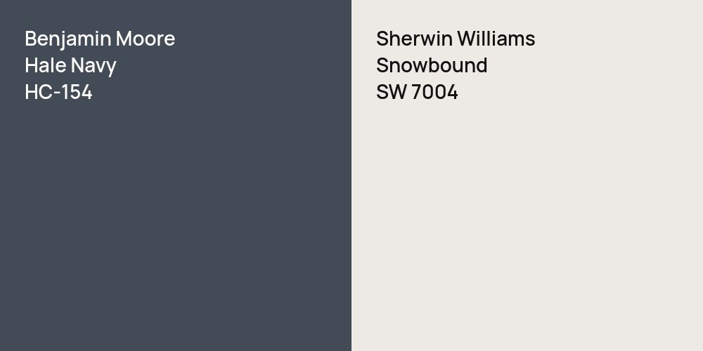 Benjamin Moore Hale Navy vs. Sherwin Williams Snowbound