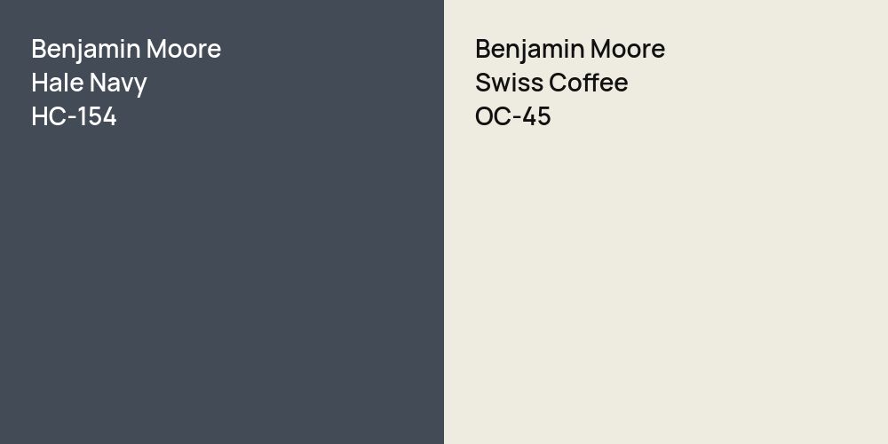 Benjamin Moore Hale Navy vs. Benjamin Moore Swiss Coffee