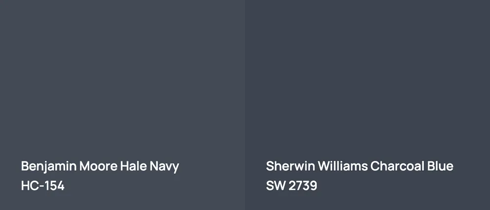 Benjamin Moore Hale Navy HC-154 vs Sherwin Williams Charcoal Blue SW 2739