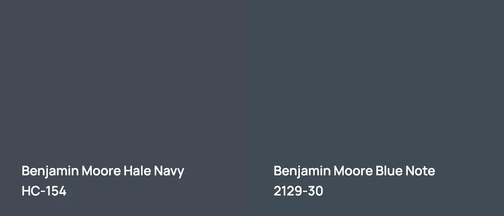 Benjamin Moore Hale Navy HC-154 vs Benjamin Moore Blue Note 2129-30