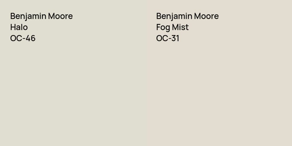 Benjamin Moore Halo vs. Benjamin Moore Fog Mist