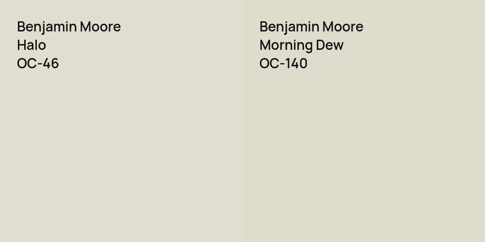 Benjamin Moore Halo vs. Benjamin Moore Morning Dew