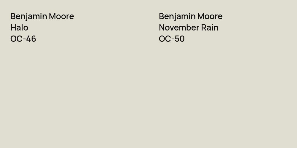 Benjamin Moore Halo vs. Benjamin Moore November Rain