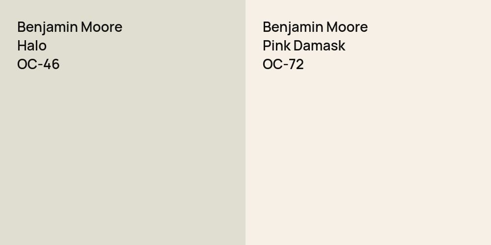 Benjamin Moore Halo vs. Benjamin Moore Pink Damask