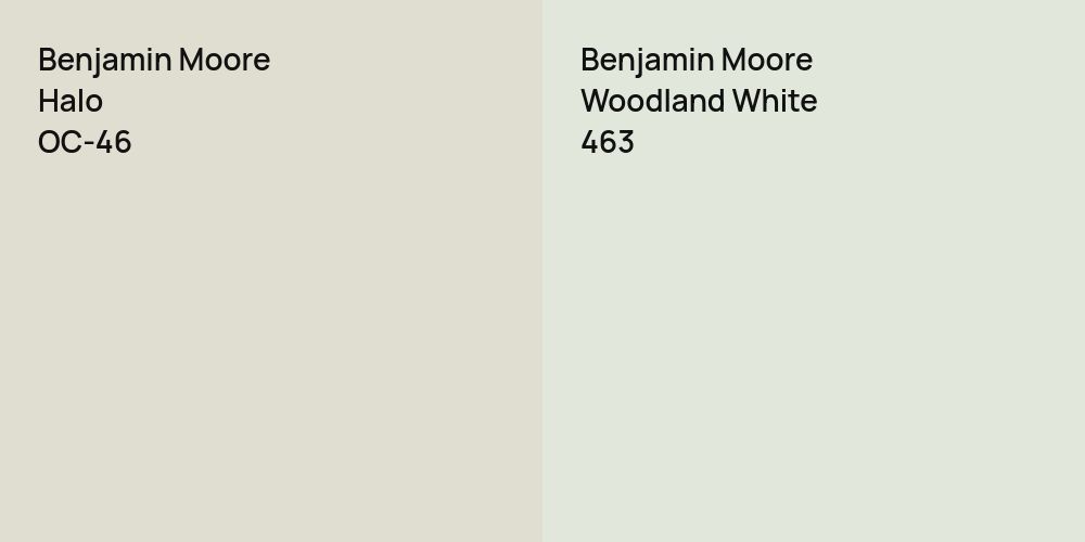 Benjamin Moore Halo vs. Benjamin Moore Woodland White