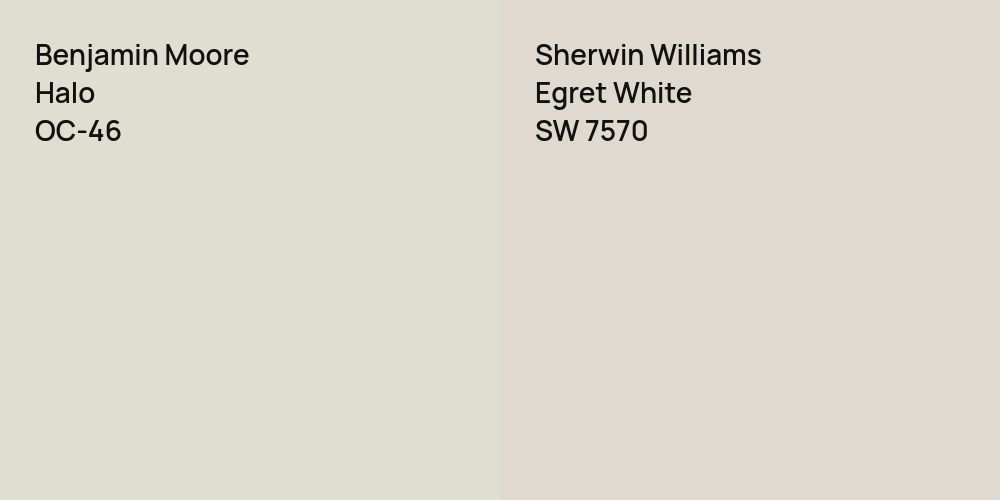 Benjamin Moore Halo vs. Sherwin Williams Egret White