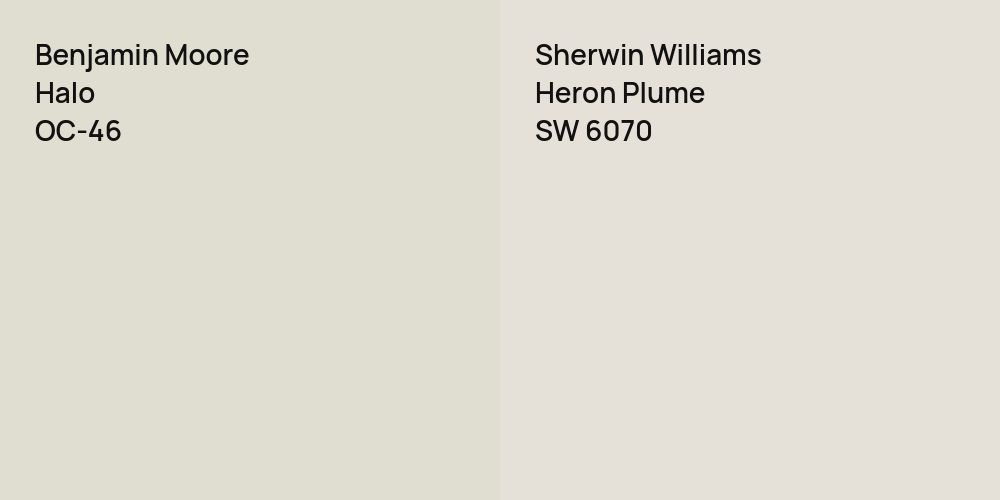 Benjamin Moore Halo vs. Sherwin Williams Heron Plume