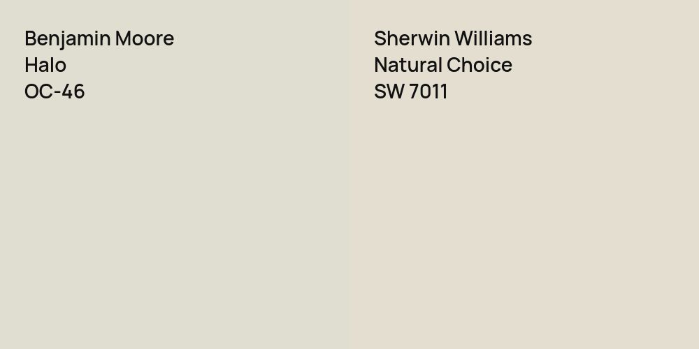 Benjamin Moore Halo vs. Sherwin Williams Natural Choice