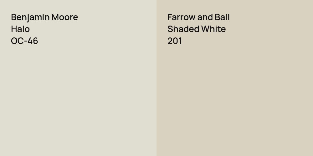 Benjamin Moore Halo vs. Farrow and Ball Shaded White