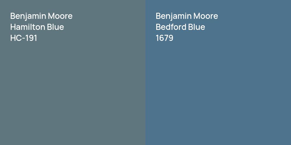 Benjamin Moore Hamilton Blue vs. Benjamin Moore Bedford Blue