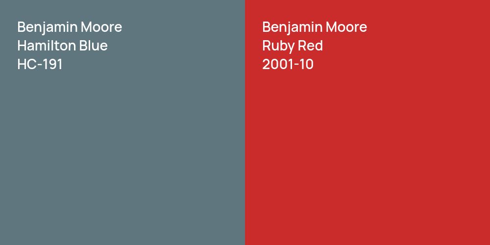 Benjamin Moore Hamilton Blue vs. Benjamin Moore Ruby Red