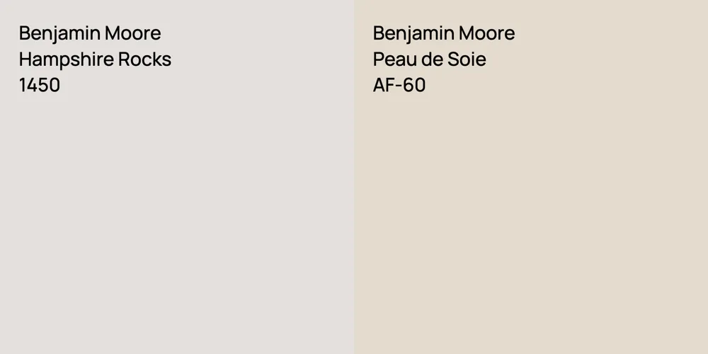 Benjamin Moore Hampshire Rocks vs. Benjamin Moore Peau de Soie