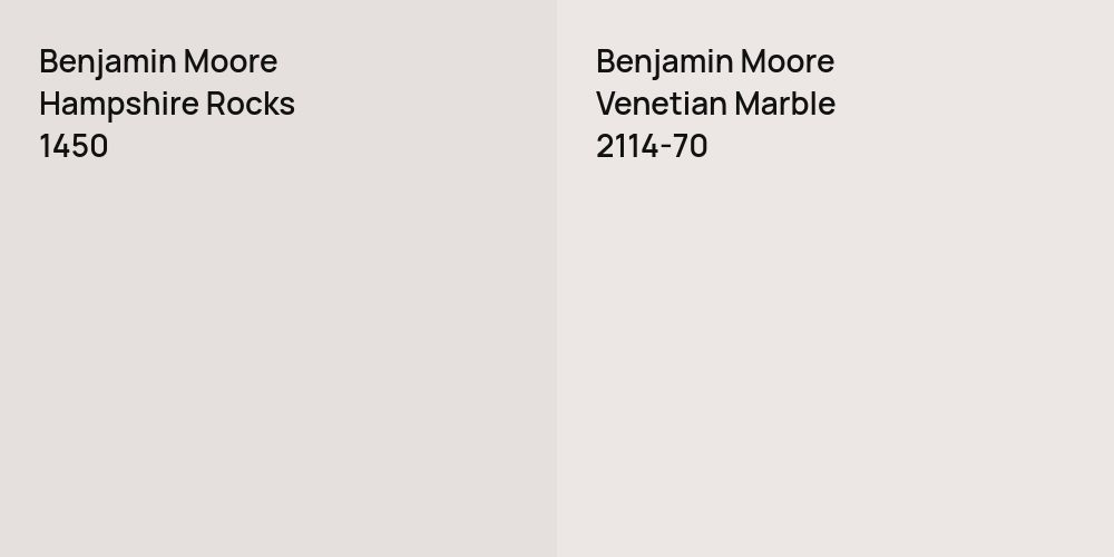 Benjamin Moore Hampshire Rocks vs. Benjamin Moore Venetian Marble