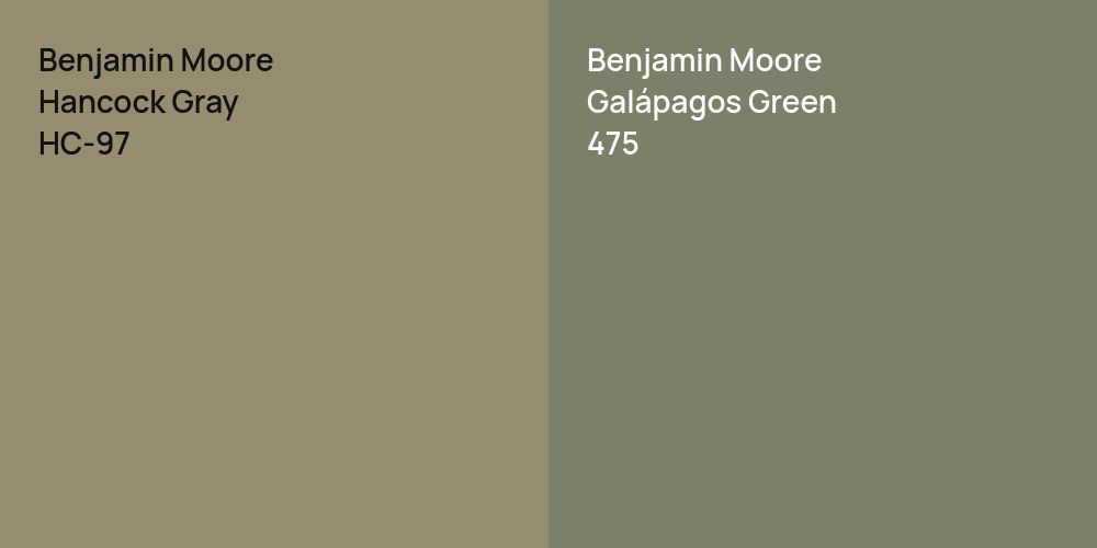 Benjamin Moore Hancock Gray vs. Benjamin Moore Galápagos Green