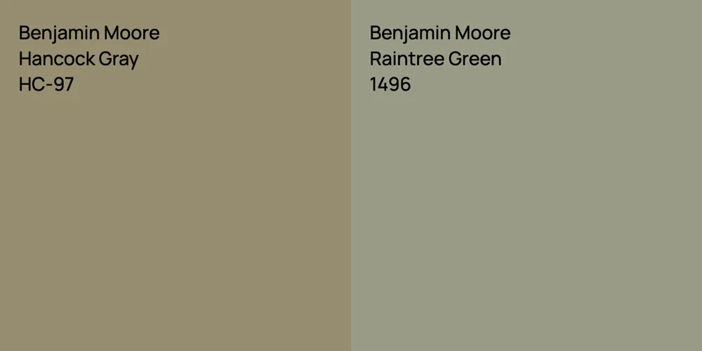 Benjamin Moore Hancock Gray vs. Benjamin Moore Raintree Green