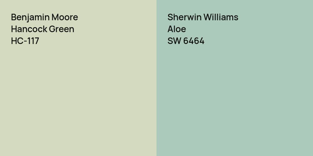 Benjamin Moore Hancock Green vs. Sherwin Williams Aloe