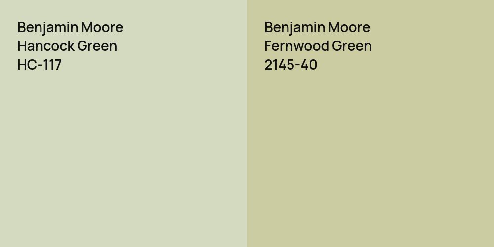 Benjamin Moore Hancock Green vs. Benjamin Moore Fernwood Green