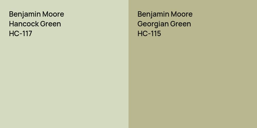 Benjamin Moore Hancock Green vs. Benjamin Moore Georgian Green