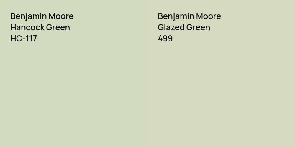 Benjamin Moore Hancock Green vs. Benjamin Moore Glazed Green