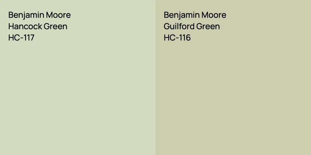 Benjamin Moore Hancock Green vs. Benjamin Moore Guilford Green