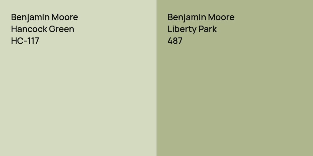 Benjamin Moore Hancock Green vs. Benjamin Moore Liberty Park