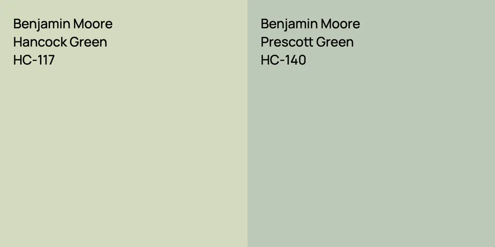 Benjamin Moore Hancock Green vs. Benjamin Moore Prescott Green