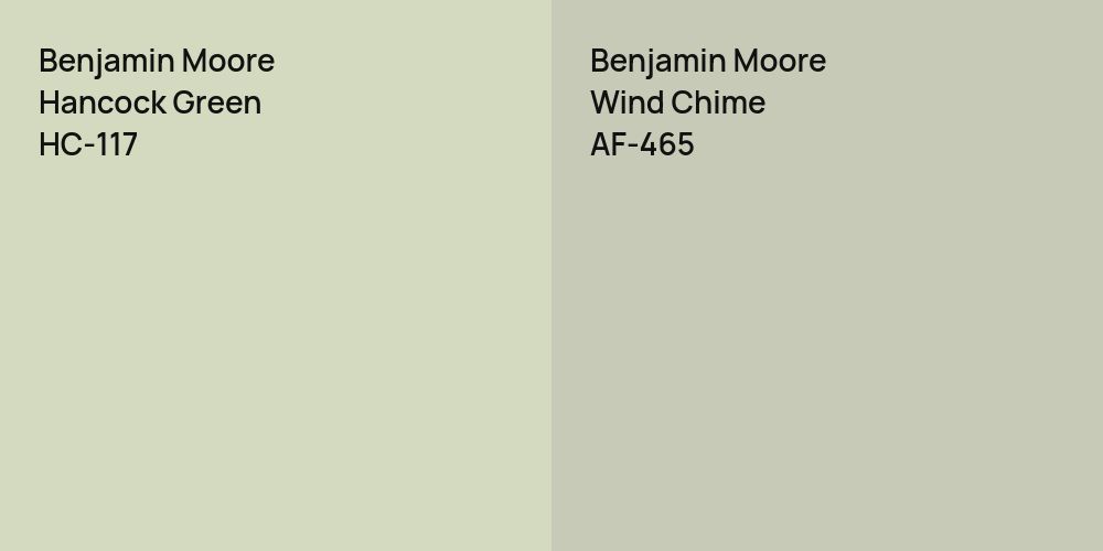 Benjamin Moore Hancock Green vs. Benjamin Moore Wind Chime