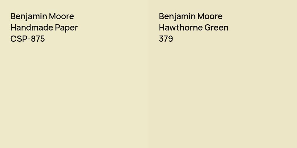 Benjamin Moore Handmade Paper vs. Benjamin Moore Hawthorne Green