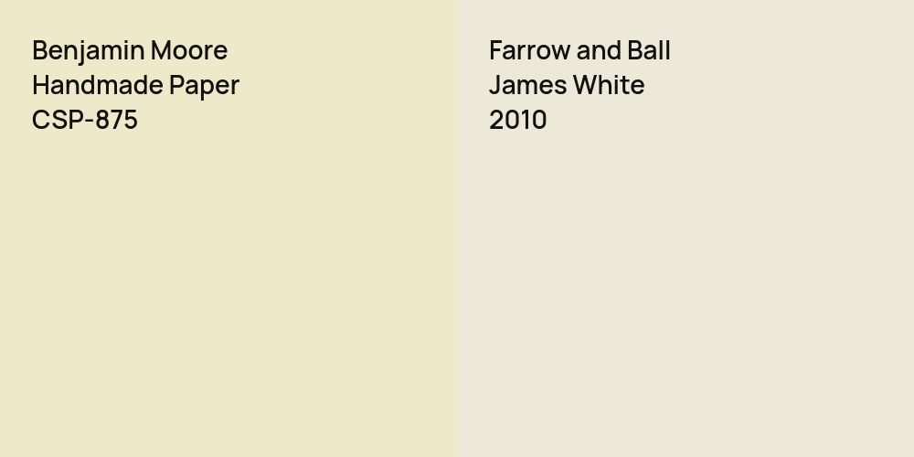 Benjamin Moore Handmade Paper vs. Farrow and Ball James White