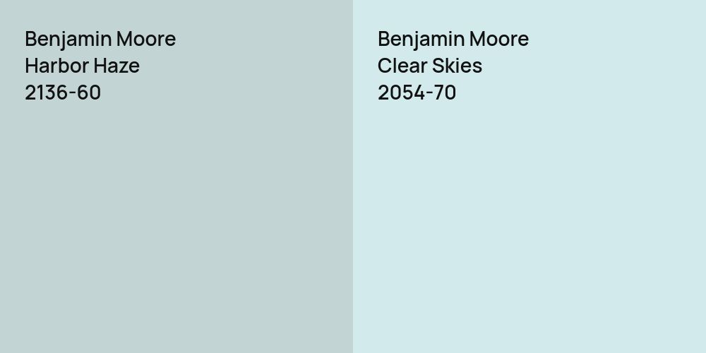 Benjamin Moore Harbor Haze vs. Benjamin Moore Clear Skies