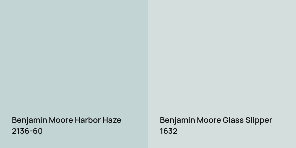 Benjamin Moore Harbor Haze vs. Benjamin Moore Glass Slipper