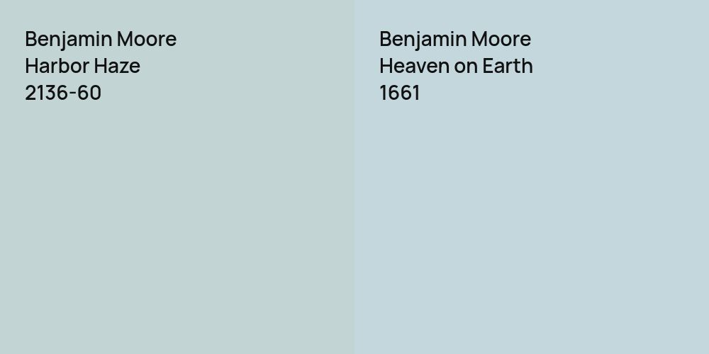 Benjamin Moore Harbor Haze vs. Benjamin Moore Heaven on Earth