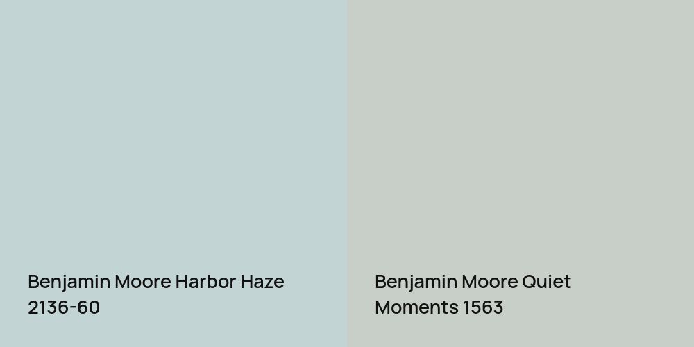 Benjamin Moore Harbor Haze vs. Benjamin Moore Quiet Moments