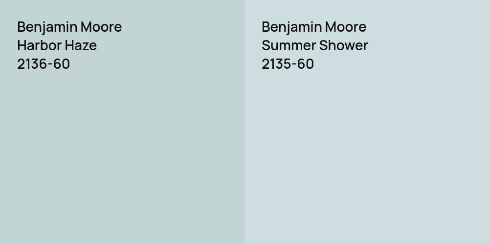 Benjamin Moore Harbor Haze vs. Benjamin Moore Summer Shower