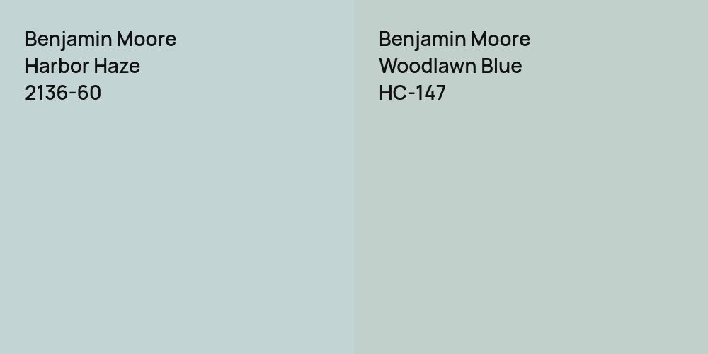 Benjamin Moore Harbor Haze vs. Benjamin Moore Woodlawn Blue