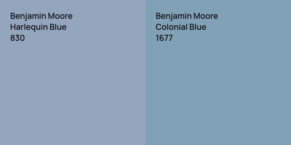 Benjamin Moore Harlequin Blue vs. Benjamin Moore Colonial Blue