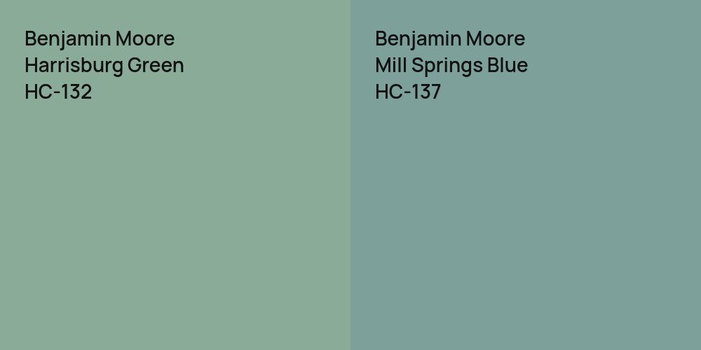 Benjamin Moore Harrisburg Green vs. Benjamin Moore Mill Springs Blue