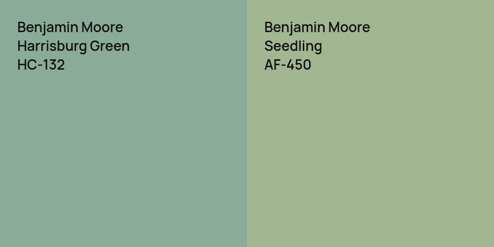 Benjamin Moore Harrisburg Green vs. Benjamin Moore Seedling