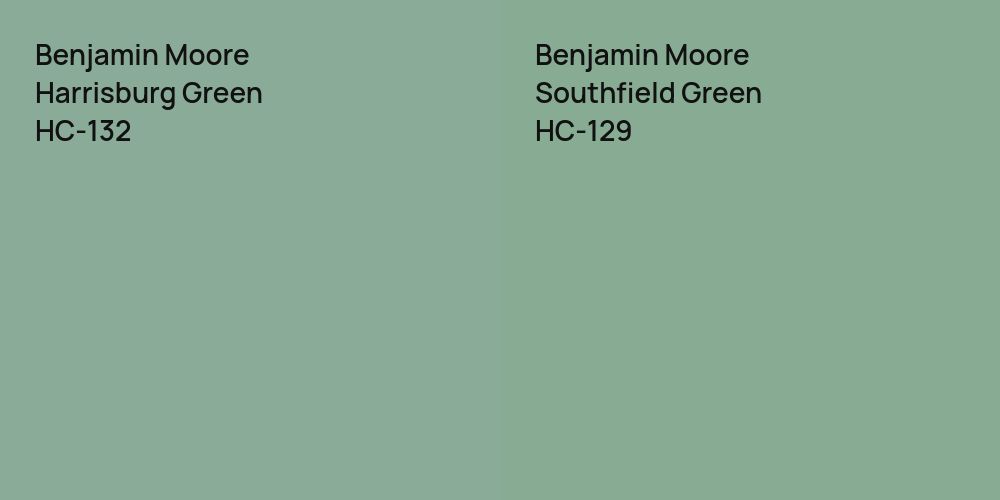 Benjamin Moore Harrisburg Green vs. Benjamin Moore Southfield Green