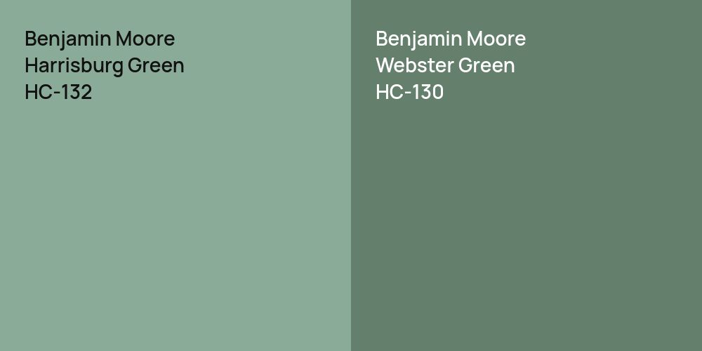 Benjamin Moore Harrisburg Green vs. Benjamin Moore Webster Green