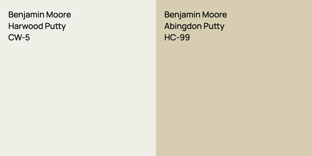 Benjamin Moore Harwood Putty vs. Benjamin Moore Abingdon Putty