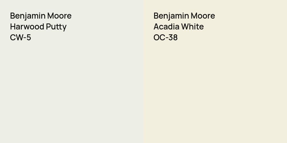 Benjamin Moore Harwood Putty vs. Benjamin Moore Acadia White