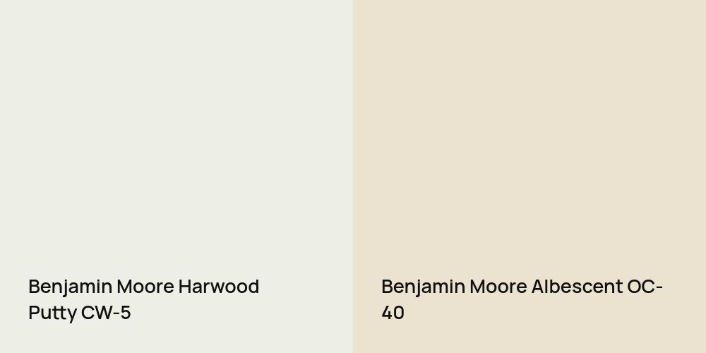 Benjamin Moore Harwood Putty vs. Benjamin Moore Albescent