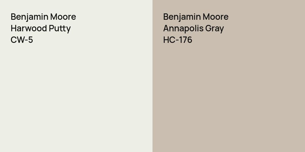 Benjamin Moore Harwood Putty vs. Benjamin Moore Annapolis Gray