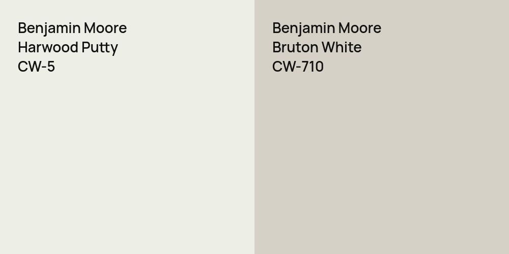 Benjamin Moore Harwood Putty vs. Benjamin Moore Bruton White